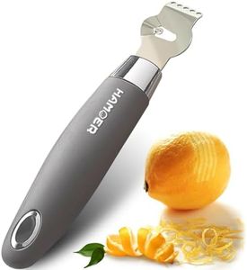 HAMOER Lemon Citrus Zester Tool Cheese Grater for kitchenaid-Multipurpose grooved channel knife scraper,Stainless steel blade and ergonomically designed curved handle