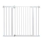 Safety 1st SecureTech Tall & Wide Pressure-Installed Metal Gate with SecureTech Locking Handle - Fits 29-47" Wide, 36" Tall, Includes 2 Extension Panels And 4 Wall Cups, Great For Babies And Pets, White