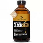 CARAWAY Black Seed Oil Edible - Kalonji Oil - 8 oz / 236 ml | Contains Active Thymoquinone for Immunity Boost and Hair Growth | One Time Cold Pressed | For Oral and Topical Use | Glass Bottle | FSSAI Certified