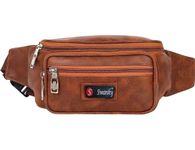 Men & Boys PU Leather Waist Pack Bags for Money,Mobile,Card,Belt,Documents,Kit Books Dairy Kamar Pouch Small Accessories Luggage Stylish Bag with Belt Kamar Pouch (TAN)