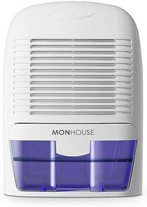 MONHOUSE Dehumidifier 1500ml Portable, Compact & Quiet Moisture Absorber - Mini Air Dehumidifier for Home, Bedroom Damp, Car, Office, Garage, Caravan & Basement - Electric Mould Remover -White/Purple