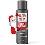 HAPPY NUTS Big Wood Body and Nut Wash - Moisturizing Men's Shower Gel, Bodywash with Deep Cleanse for Sensitive Skin - Men's Body Soap