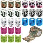 JpGdn 24 Roll Vet Wrap Bandages for Dogs Horses 5cm*4.5m Cohesive Medical Tape Self Adhesive Tape Flex Leg Wrap Adherent Non-Woven for Dog Cat Horse Pet Animals Ankle Sprains & Swelling