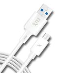 FLiX (Beetel Flow USB to Micro USB PVC Data Sync & 12W(2.4A) Fast Charging Cable,Made in India,480Mbps Data Sync,Solid Cable,1 Meter Long cable for all Andriod & Micro USB Devices (White)(XCD-FPM01)