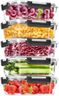 Skroam 5-Packs 36OZ Glass Food Storage Containers with Lids Airtight, Glass Meal Prep Container for Lunch, Pantry Organizers and Storage, Glass Lunch Boxes for Freezer to Oven Safe, Leak Proof