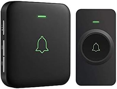 AVANTEK Wireless Doorbell, 1000ft Long Range Door Bells, Mini IP55 Waterproof with 1 Plug-in Receiver, Cordless Doorbell with 5 Levels Volume, 52 Melodies, LED Flash, CB-11 (CR2032 Battery Included)