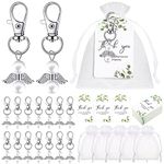 Angel Keychain Funeral Favors Set, Memorial Angel Keychains White Organza Bags Sympathy Thank You Tags for Funeral Family Friends Loved Ones (180 Pieces)