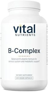 Vital Nutrients Vitamin B-Complex | Vegan High-Potency Methylated B Complex Vitamins | B Vitamins Support Energy Production, Metabolism, and Heart Health* | Gluten, Dairy, Soy Free | 240 Capsules