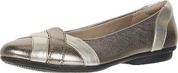 Clarks Women's Gracelin Mia Ballet Flat, Metallic Combi, 75 N US
