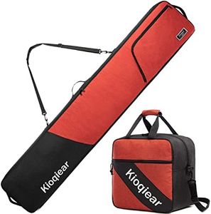 Kioqiear Padded Snowboard and Boot Bag Combo,Perfect for Snowboard Up to 165 cm and Boots Up to Size 13,Includes 1 Padded Snowboard Bag & 1 Padded Boot Bag.(RED)