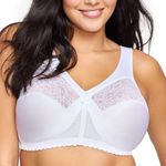 Glamorise Full Figure Plus Size MagicLift Original Support Bra Wirefree #1000 White