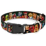 Buckle-Down PC-WDY281-S Dog Collar Plastic Clip Buckle, Muppets 20-Character Group Pose Green, 1/2" x 9-15"