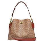 COACH Women's Leather Willow Shoulder Bag, Tan Rust, One Size