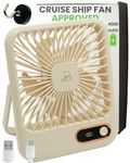 Cruise Ship Approved Fan - 4000mAh Long Lasting Battery - Magnetic Fan Hook to Hang, Rechargeable Travel Fan for Cruise Ship Cabin Approved - Portable Wireless Fan for Cruise Ship Cabin