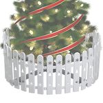 Christmas Tree Fence for Pets, 30 Packs Indoor Plastic White Picket Christmas Fence Decoration, Christmas Tree Fence Protector for Kids, Dogs, Pets Barrier