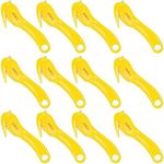 12 Count Film Cutter Tool Knives, Wrap Opener, Tape Splitter, Disposable, Yellow (2 x 5.9 in)