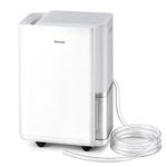 AEOCKY 2800 Sq.Ft Dehumidifier with Drain Hose, 40 Pint/D Compressor Dehumidifier for Home, Bathroom, Bedroom, Basement, 0.5 Gallon Water Tank Capacity, Intelligent Humidistat, Quiet