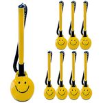 Performore 8 Pack of Secure Counter Pens with Plastic Secure Cord Attached to Adhesive Back Base Pen Holder with Smiley Face Design for Home Workplace School Office