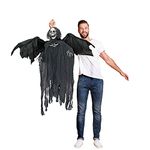 I LOVE FANCY DRESS Grim Reaper Halloween Prop Animated Decoration with Wings - Red Light up Eyes & Sound Effects - Eerie Reaper with Motorised Wings and Head - Halloween Props - Pack of 1