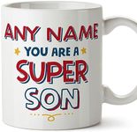 MUGFFINS Personalised Mug for Son - in English - You are Super - Funny Custom Gift - Ceramic 11oz Mug