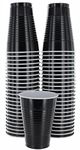 Disposable Plastic Cups, Black Colored Plastic Cups, 12-Ounce Plastic Party Cups, Strong and Sturdy Disposable Cups for Party, Wedding, Christmas, Halloween Party Cup, 50 Pack -by Amcrate