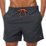 TBMPOY Men's Beach Swim Shorts Swimsuit Board Shorts with Mesh Lining(CA Dark Gray XXL)