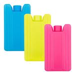 Milestone Camping 25160 Mini Ice Pack Cooler Blocks / Pack of 3 / Pink, Blue, Green Colors / 100ml Capacity / 10.5cm x 5.5cm