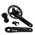 DECKAS 170mm Crankset, 104 BCD Mountain Bike 32T 34T 36T 38T 40T Single Speed Round Oval Narrow Wide Tooth Chainring and Crank Arm Set for MTB BMX Road Bicycle (Oval 34T)