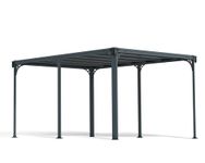 Palram Canopia Milano Hardtop Gazebo, Grey, 4300