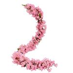 JUSTOYOU 2 x 5.7 ft Artificial Sakura Cherry Blossom Hanging Flowers Vine Fake Sakura Garland Fake Oriental Garland Garland Home Garden Wedding Party Decor (Pink)