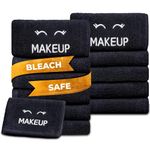 White Classic Bleach Safe Black Makeup Washcloths for Face Cleansing, 12 Pack - Super Soft Luxury Cotton Black Makeup Towels, Highly Absorbent and Quick Dry, All Makeup Remover Cloth | 13 x 13