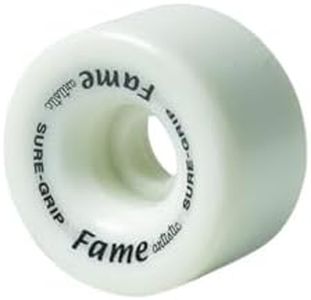 Sure-Grip Fame Indoor Wheels - Durable Nylon Build with Durometer of 95A and Diameter of 57mm - Ideal for Artistic Skating on Smooth Surfaces - Comes in Diverse Color Options - Set of 8 Wheels (White)