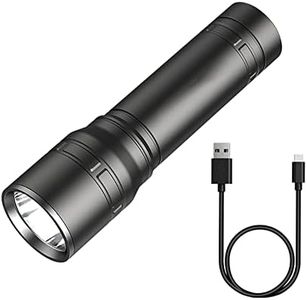 LED Flashlight, USB Rechargeable Flashlights, Bright Lightweight Flash Light, 4 Modes Tactical Waterproof Handheld Flashlight for Camping, Running, Hiking and Emergencies (Black)