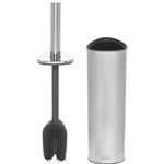 Joseph Joseph Flex 360 Luxe, Advanced Smart Toilet Brush and Storage Holder Set with anti-drip, anti-clog, triple-action replaceable brush head- Stainless-steel