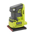 Ryobi P440 One+ 18V Lithium Ion 12,000 RPM 1/4 Sheet Palm Sander w/ Onboard Dust Bag and Included Sanding Pads (Battery Not Included, Power Tool Only)