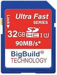 BigBuild Technology 32GB Ultra Fast 90MB/s Memory Card for Kodak PIXPRO AZ252 Camera, Class 10 SD SDHC