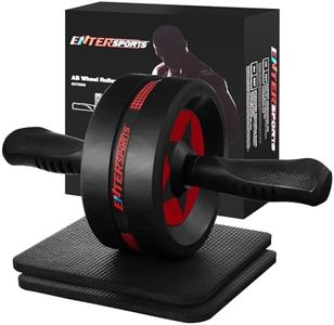 EnterSports Bauchroller, Bauchmuskeltrainer, Bauchmuskelroller mit Zwei Kniematte, Bauchrad Für Bauchmuskeltraining, Bauchtrainer für Zuhause, Geeignet für Anfänger, Fortgeschrittene und Profis