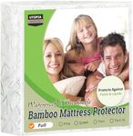 Utopia Bedding Waterproof Mattress Protector Full/Double Size, Viscose Made from Bamboo Mattress Cover 200 GSM, Fits 15 Inches Deep, Breathable, Fitted Style with Stretchable Pockets