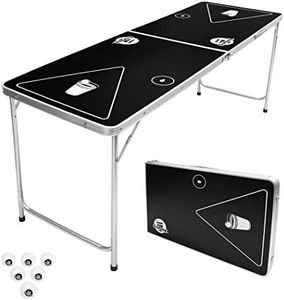 GoPong 6-Foot Portable Folding Beer Pong / Flip Cup Table (6 balls included)