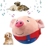 HISKI Active Moving Pet Plush Toy, 2024 Interactive Dog Toys Talking Moving Dog Ball Toy Washable Cartoon Pig Plush Sound Electronic Herding Ball for Dogs Shake Bounce Boredom Toys for Dog, Cats