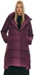 Orolay Women's Hooded Down Jacket Long Winter Coat Stand Collar Puffer Jacket Amaranth XL