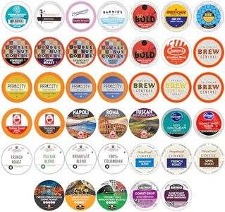 Crazy Cups Single Serve & K Cups Variety Pack, Including Unflavored Dark Roast & Medium Roast Pods, Pods Variety Pack for Keurig K Cups Machines, 40 Count