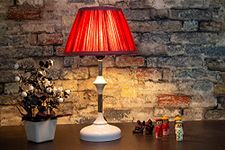 Aswal Handicraft Side Table lamp for Bedroom & Living Room 10 inch WallNut Bedside Table Lamps for Home Decoration Without Night Bulb