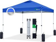 Acepic 10x10 Pop Up Canopy Tent, One Push Canopy Tent, 300D Silver-Coating Top, Multi-Layer Abrasion-Resistant Fabric, Wheel-Bag, 4 Sand Bags, 8 Stakes, Slim Series, Blue