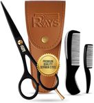 5'' Beard Scissors for Men- German Mustache Scissors with Berad & Mustache Comb- Beard Trimming Scissors with Travel Pouch- Mustache Grooming kit for men Facial Hair Styling-Mustache Trimmer.