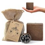 Dr.Ancient Pine Tar Black Soap Bar, Organic Soap Bars Handcrafted the Traditional Way, Natural Chemical-Free, Vegan, Used for Face and Body, Deep Cleansing, and Nourishing Daily Skin