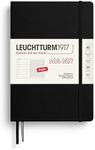 LEUCHTTURM1917 - Weekly Planner & Notebook Medium (A5) 2027, 18 Months, Hardcover, Black, English