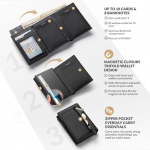 VULKIT RFID Leather Card Holder – Slim Wallet for Men & Women
