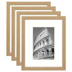 DUCIHBA 8 x 10 inch or 5 x 7 with Mat Picture Frames Tabletop Shelf Display or Wall Mount Vertically or Horizontally, Real Glass Acid Free Mat, Natural Oak Wood Grain Molding, Set of 4 Pack