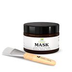 Isabella's Clearly MASK, Deep Pore Cleansing Charcoal Face Mask with Anti Ageing Hyaluronic Acid | Natural Skin Care for Wrinkles, Blackheads, Large Pores, Acne | Includes Applicator Brush